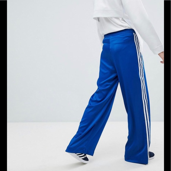 NWT ADIDAS ROYAL BLUE THREE STRIPE WIDE LEG PANT - Picture 3 of 9